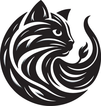 beautiful cat icon logo