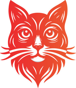 beautiful cat icon logo