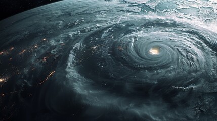 Outer Space The Eye of a Typhoon on Earth Special Perspective 