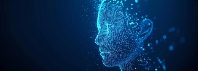 ai conversation  cyberspace data. technology background human 