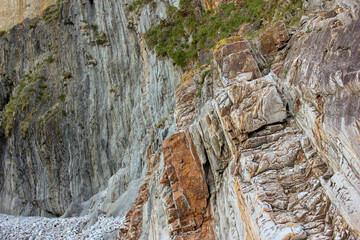 geology in the rocks in the beach of Silence, Spain