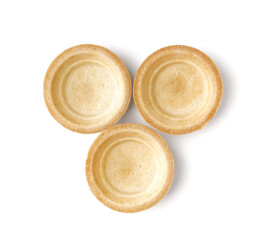Homemade tartlets isolated on white background