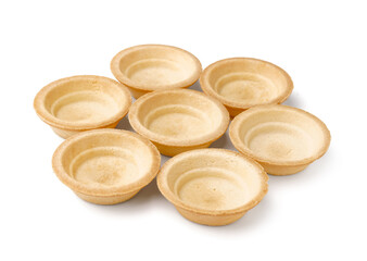 Homemade tartlets isolated on white background
