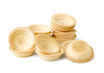 Homemade tartlets isolated on white background