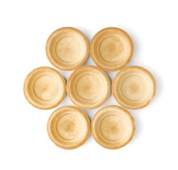 Homemade tartlets isolated on white background