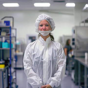 A woman scientist working in a laboratory 