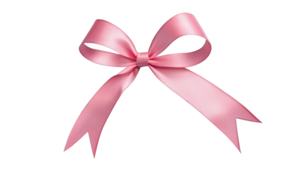 pink ribbon bow isolated on white background , transparent png image