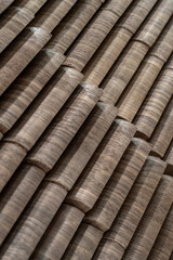 Madera cortada apilada textura