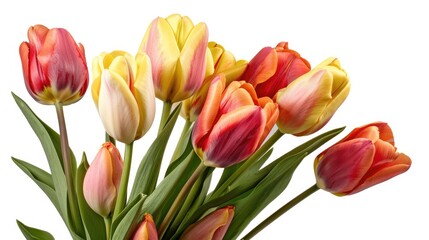 Fototapeta premium Tulip bouquet isolated on white background