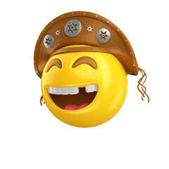 Emoji alegre com chapéu de cangaceiro elemento 3d para festa junina