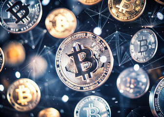 Fototapeta premium There are several coins that have the letter b imprinted on them