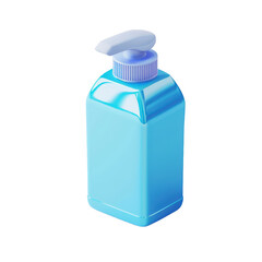 Plastic blue pump bottle container suitable for soap, lotion, or liquid products isolated on a white background.