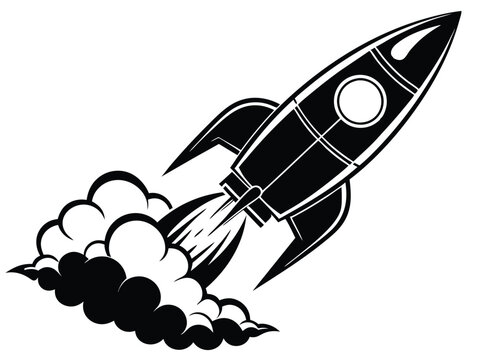 recommend clip art: a rocket with Smoke silhouette B.eps