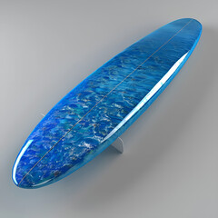 Exciting Sapphire Blue Surfboard: Rendering for Wave Riding