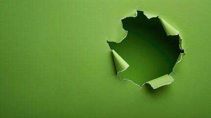 Green background with paper hole includes clipping path