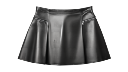 black leather skirt isolated on white background , transparent png image