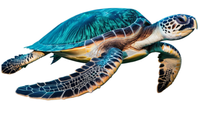 sea turtle isolated on white background , transparent png image