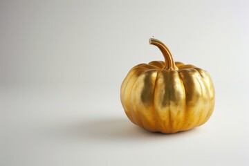 golden pumpkin on a white background