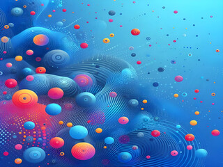 A blue abstract background with dots Shiny blue abstraction