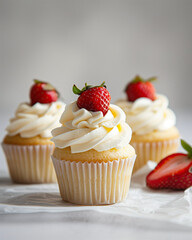 cupcake with strawberry