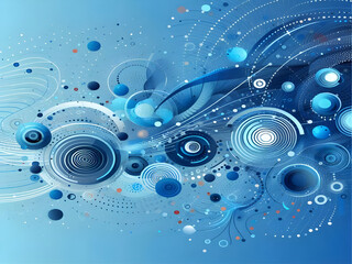 A blue abstract background with dots Shiny blue abstraction