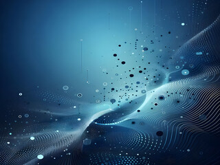 A blue abstract background with dots Shiny blue abstraction