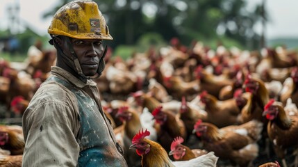 Farmers safely disposing of infected poultry to control the spread of H5N1.