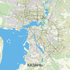 Kazan, Russia map poster art