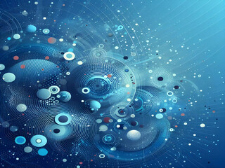 A blue abstract background with dots Shiny blue abstraction