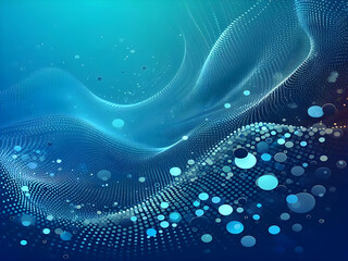 A blue abstract background with dots Shiny blue abstraction