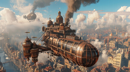Steampunk city.