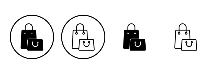 Shopping bag icon set. shopping icon vector