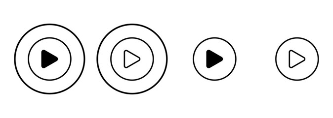 Play Icon set. Play button vector icon