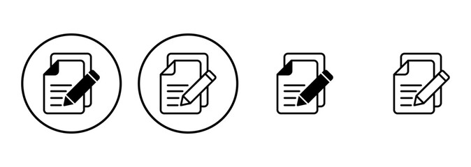 Note icon set. notepad icon vector. edit file. write icon