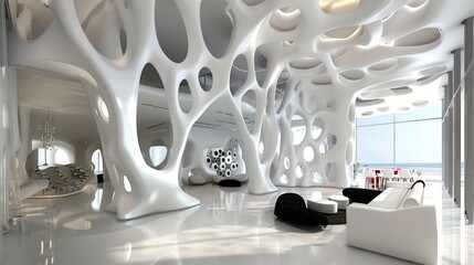 Living room design: a creative and innovative model blending modern aesthetics with functionality, redefining the heart of the home with stylish and practical elements.