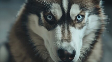 Obraz premium Very adorable and inquisitive Siberian Husky staring at the camera