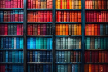 Seamless geometric pattern with squares resembling colorful aged library books on shelves