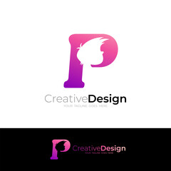 icon of the letter P with a child's head, social logos, charity