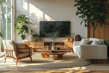 Fototapeta premium Modern living room with Tv set
