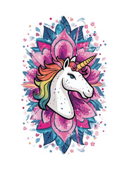 Sparkly unicorn with rainbow mane frolics in a field of playful pastels perfect for a refreshing summer
