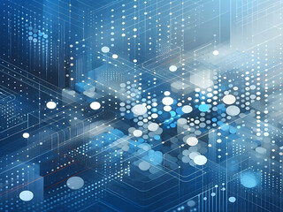 A blue abstract background with dots Shiny blue abstraction