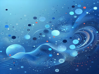 A blue abstract background with dots Shiny blue abstraction