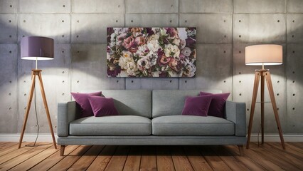 modern living room with sofa