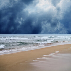 stormy day on beach