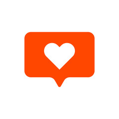 Heart like icon. Red notification symbol. Social media vector. Simple flat design.