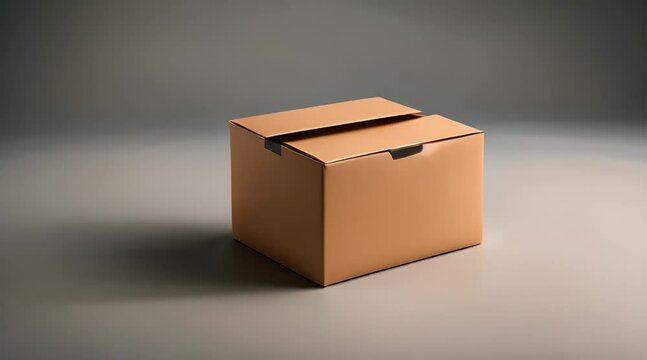 Realistic cardboard Box Mockup set side, front and top, open and closed, isolated on white background. Parcel packaging template