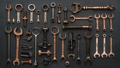 Obraz premium Collection of Vintage Copper Tools