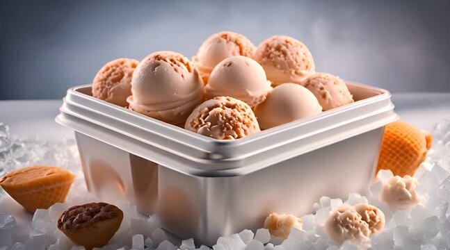 box of vanilla and chocolate ice cream