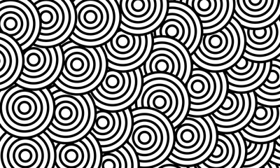 Intricate Black and White Concentric Circles Pattern Creating a Mesmerizing Optical Illusion