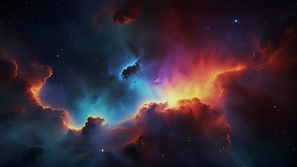 Fototapeta premium Galaxies Adorned with Bright Stars and Orbiting Planet